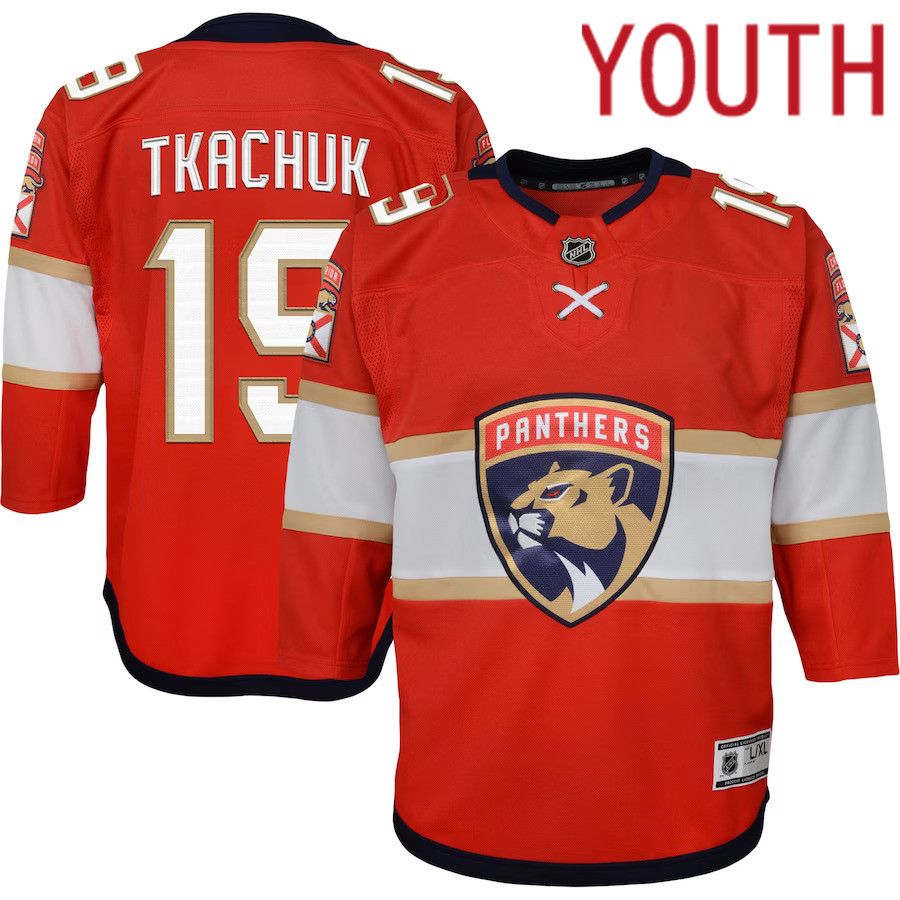 Youth Florida Panthers 19 Matthew Tkachuk Red Home Premier Player NHL Jersey